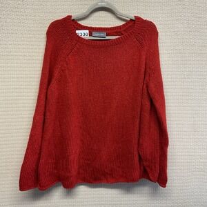 WOODEN SHIPS Paola Buendia Sweater Coral Sunset Knit Crew Size M/L Mohair Wool